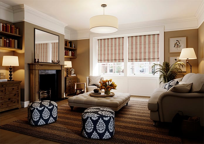 Land & Shore Fintra Stripe, Red Blue - Twist&Fit Roman Blind - Image 7